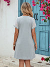 Openwork Round Neck Short Sleeve Dress Casual Dresses - Tophatter Daily Deals