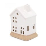 White Ceramic LED House | Christmas Village Light Up House Festive Ornament Ornament - Tophatter Daily Deals