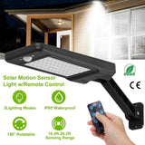 60LEDs Solar PIR Motion Sensor Remote Control Wireless Lamp Outdoor Lighting - Tophatter Daily Deals