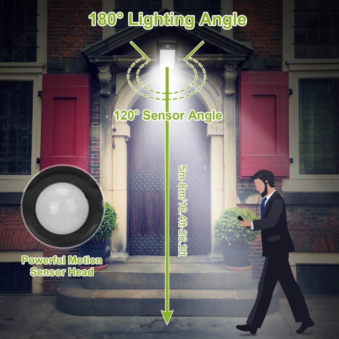 60LEDs Solar PIR Motion Sensor Remote Control Wireless Lamp Outdoor Lighting - Tophatter Daily Deals