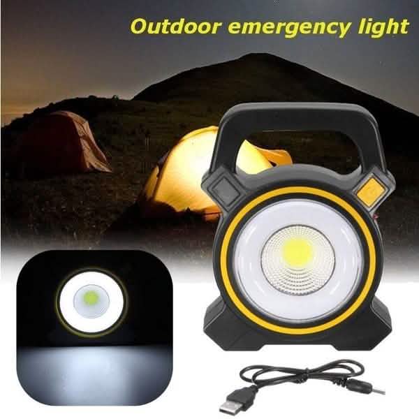 60W Solar Portable Rechargeable LED Flood Lamp Outdoor Recreation - Tophatter Daily Deals