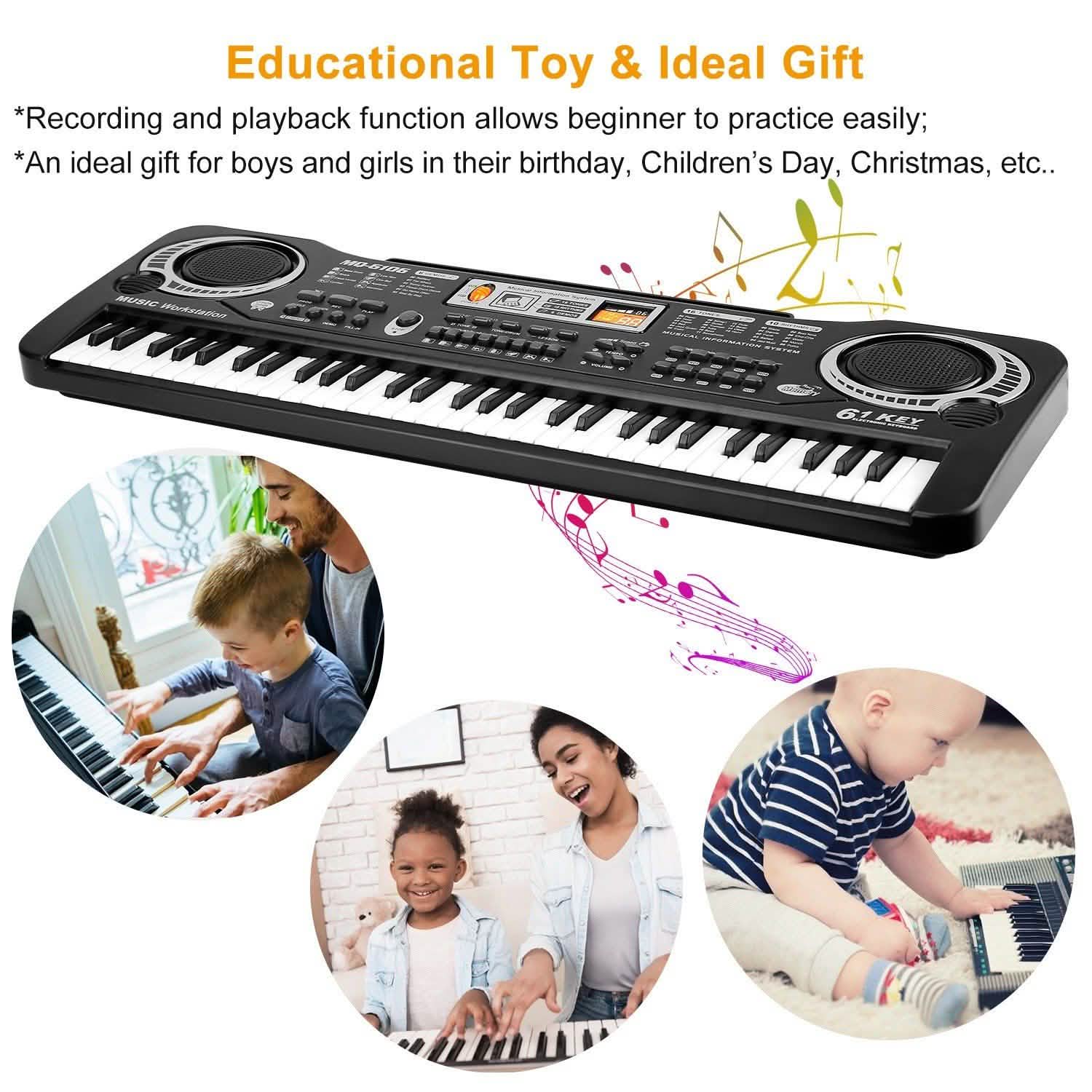61 Keys Digital Music Electronic Keyboard Toys & Games - Tophatter Daily Deals