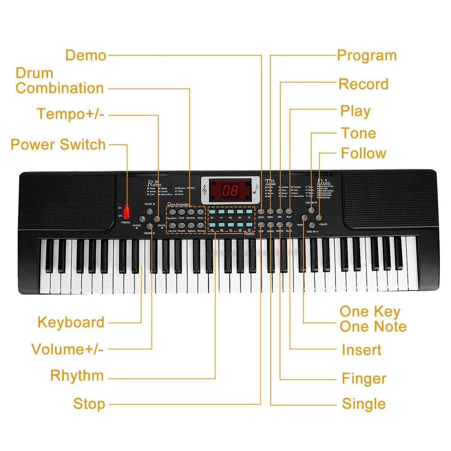 61 Keys Digital Music Electronic Keyboard Toys & Games - Tophatter Daily Deals