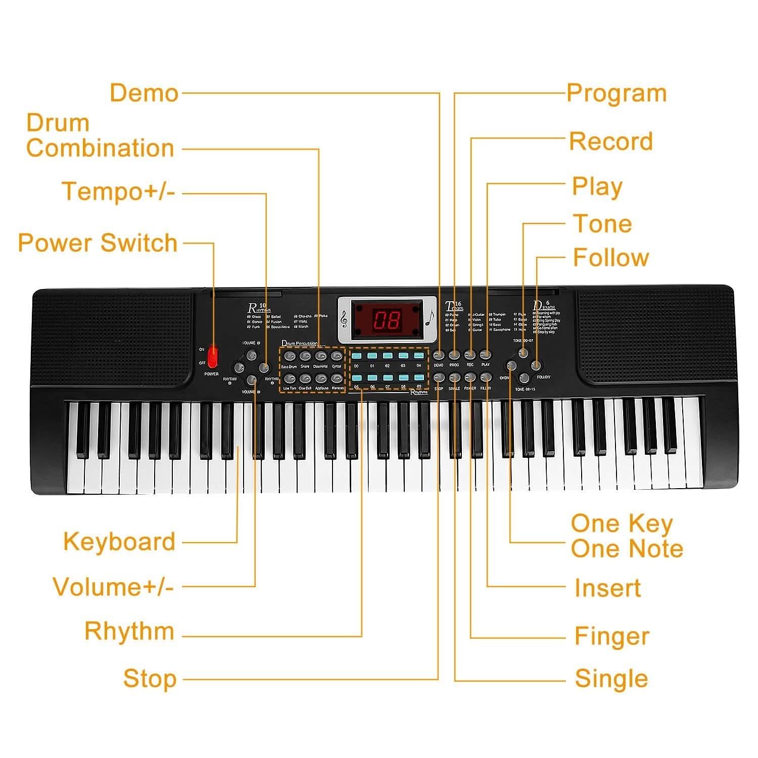 61 Keys Digital Music Electronic Keyboard Toys & Games - Tophatter Daily Deals