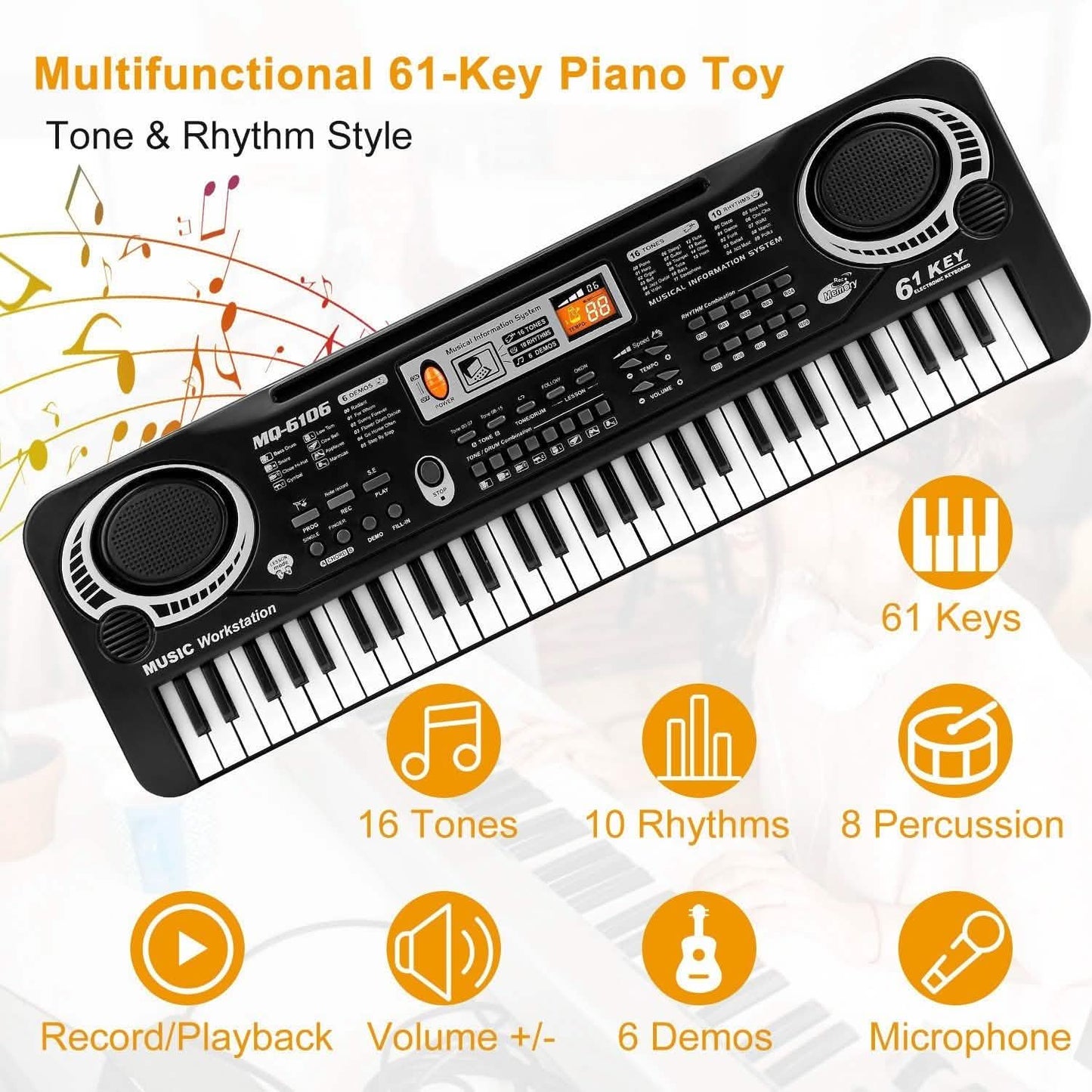 61 Keys Digital Music Electronic Keyboard Toys & Games - Tophatter Daily Deals