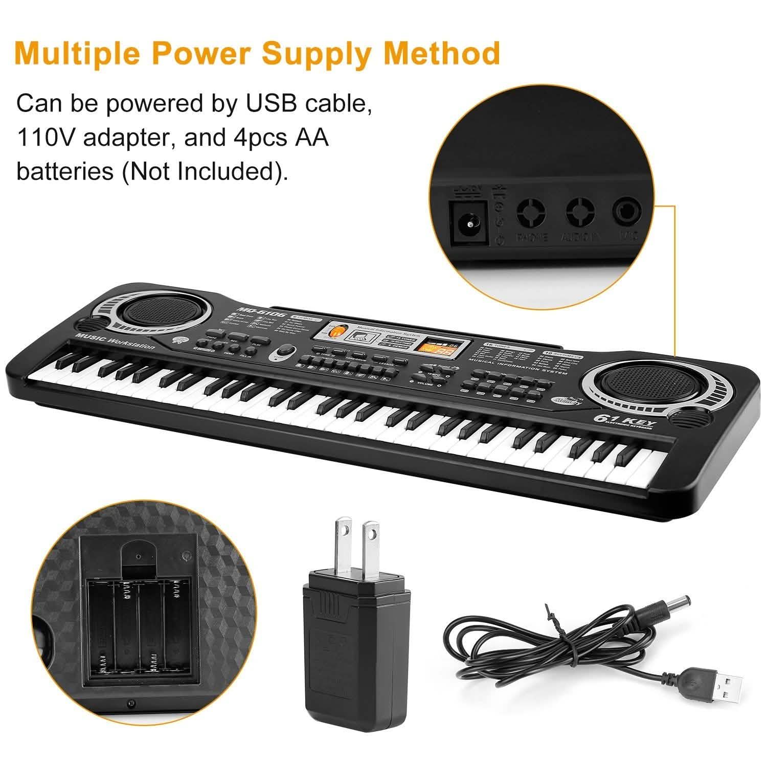 61 Keys Digital Music Electronic Keyboard Toys & Games - Tophatter Daily Deals