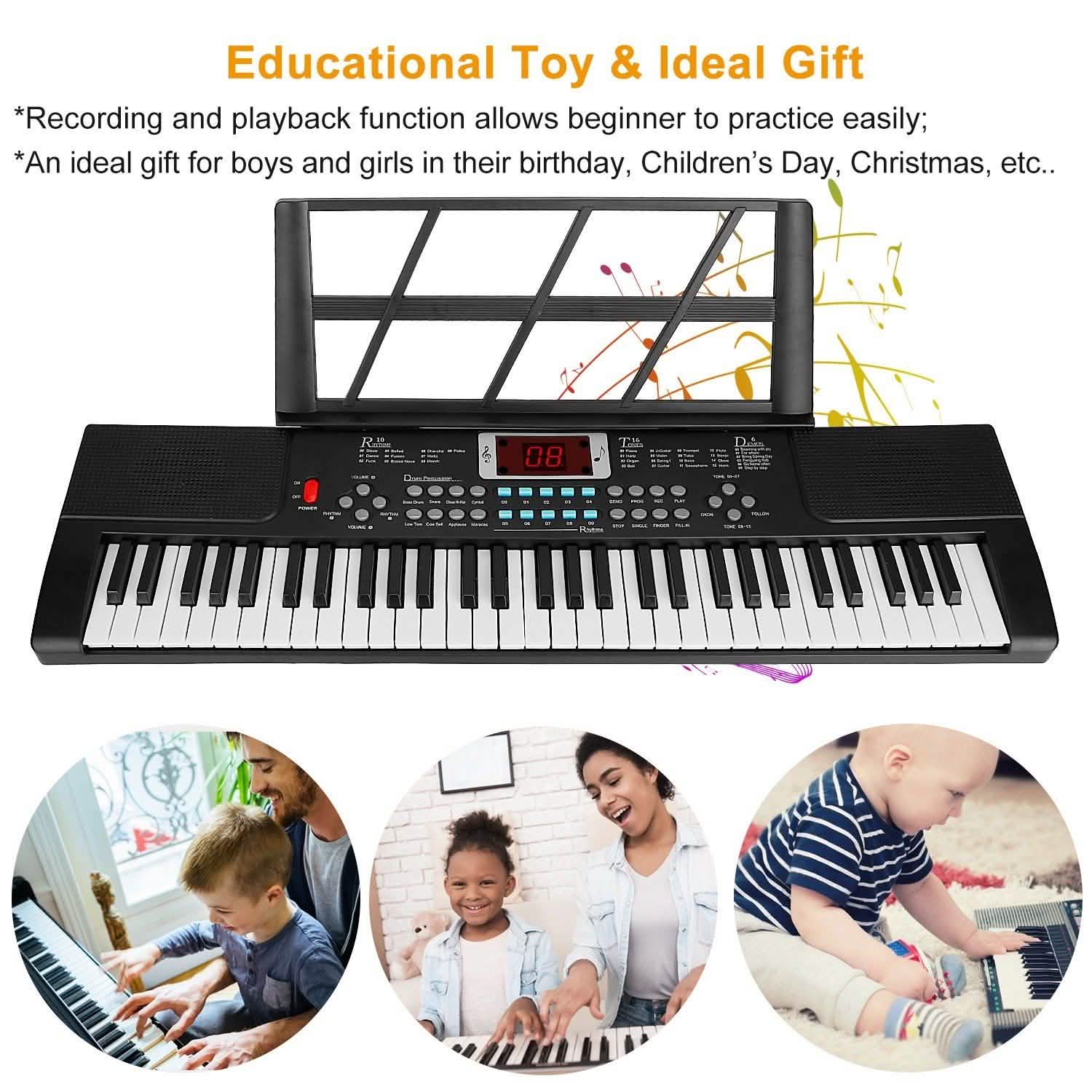 61 Keys Digital Music Electronic Keyboard Toys & Games - Tophatter Daily Deals