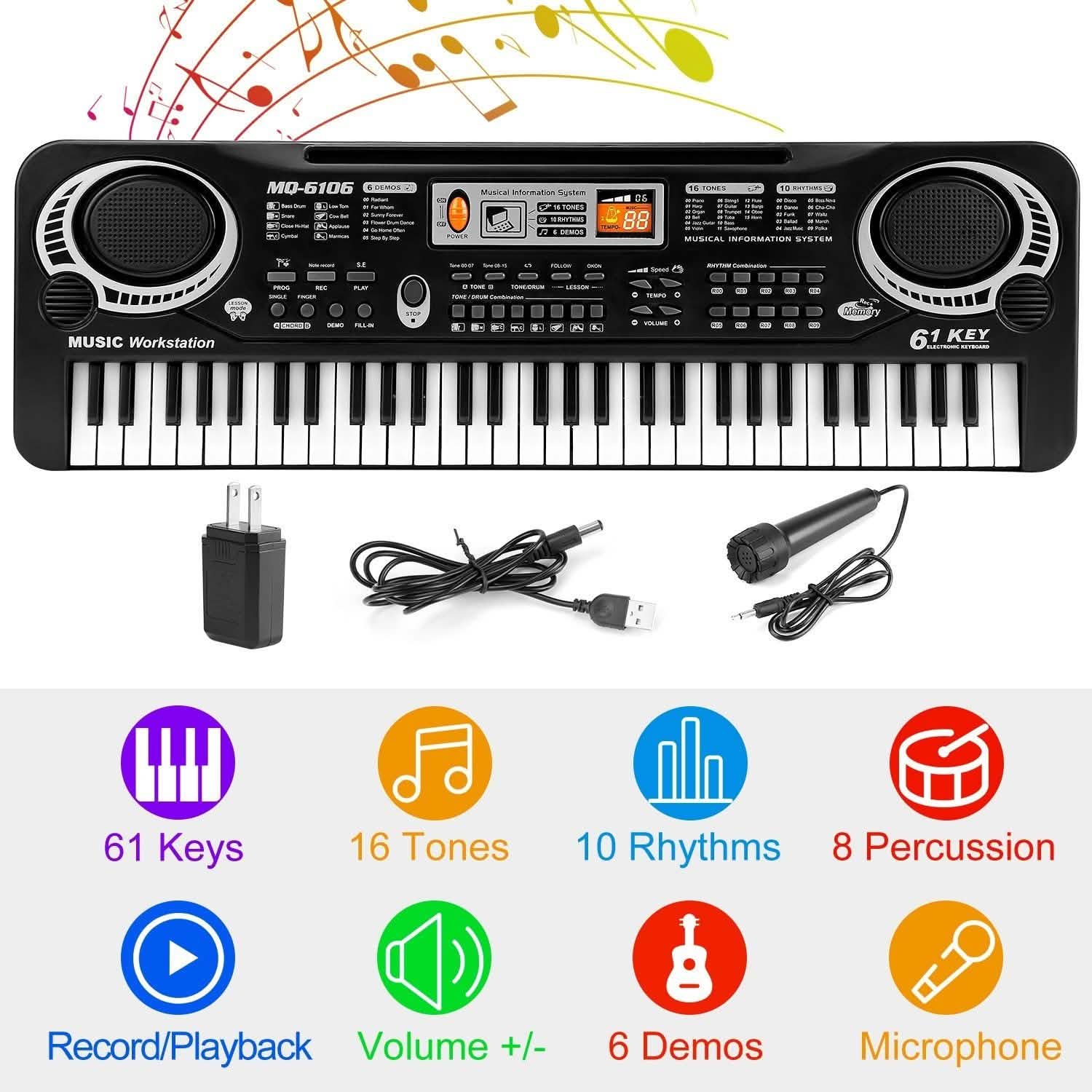 61 Keys Digital Music Electronic Keyboard Toys & Games - Tophatter Daily Deals