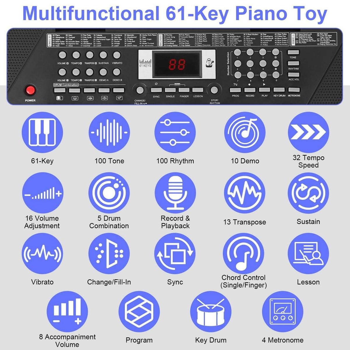 61 Keys Digital Music Keyboard Electronic Piano Computer Keyboards - Tophatter Daily Deals