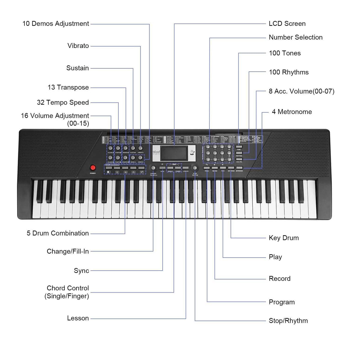 61 Keys Digital Music Keyboard Electronic Piano Computer Keyboards - Tophatter Daily Deals