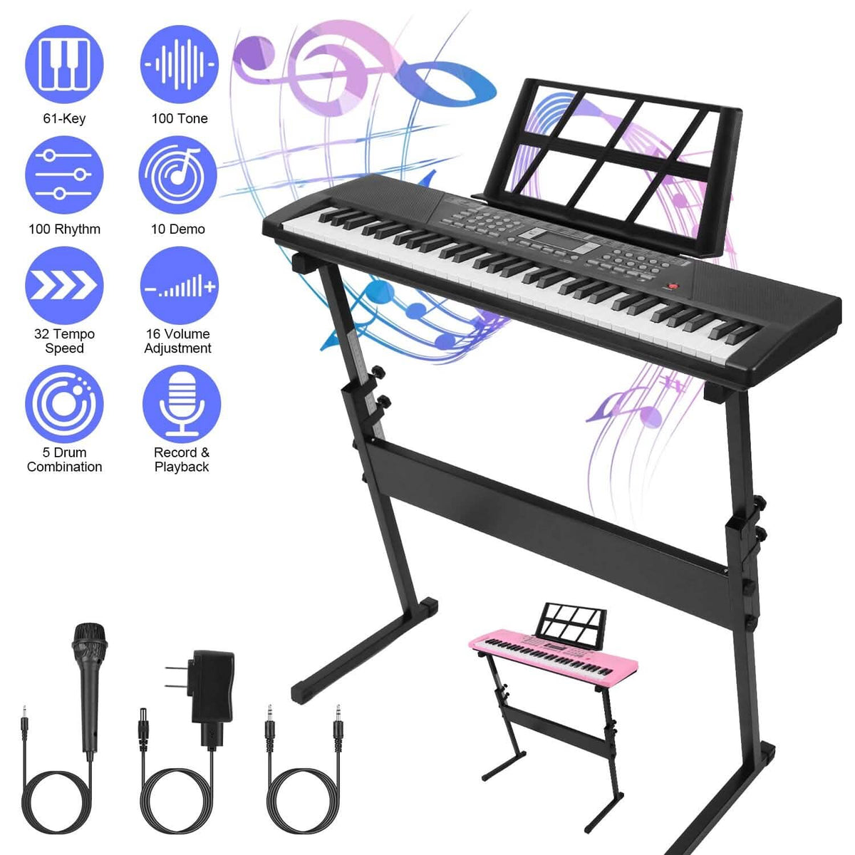 61 Keys Digital Music Keyboard Electronic Piano Computer Keyboards - Tophatter Daily Deals