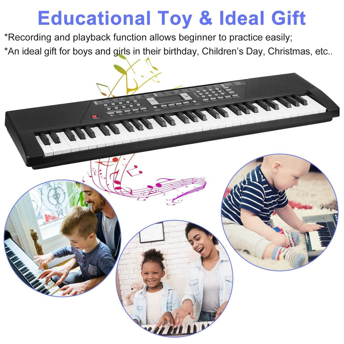 61 Keys Digital Music Keyboard Electronic Piano Computer Keyboards - Tophatter Daily Deals