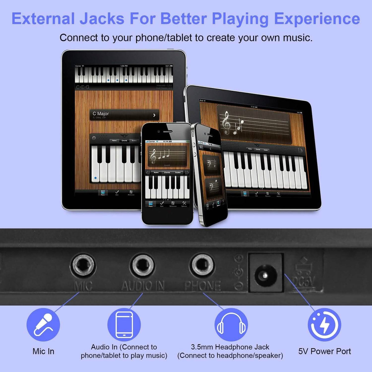 61 Keys Digital Music Keyboard Electronic Piano Computer Keyboards - Tophatter Daily Deals