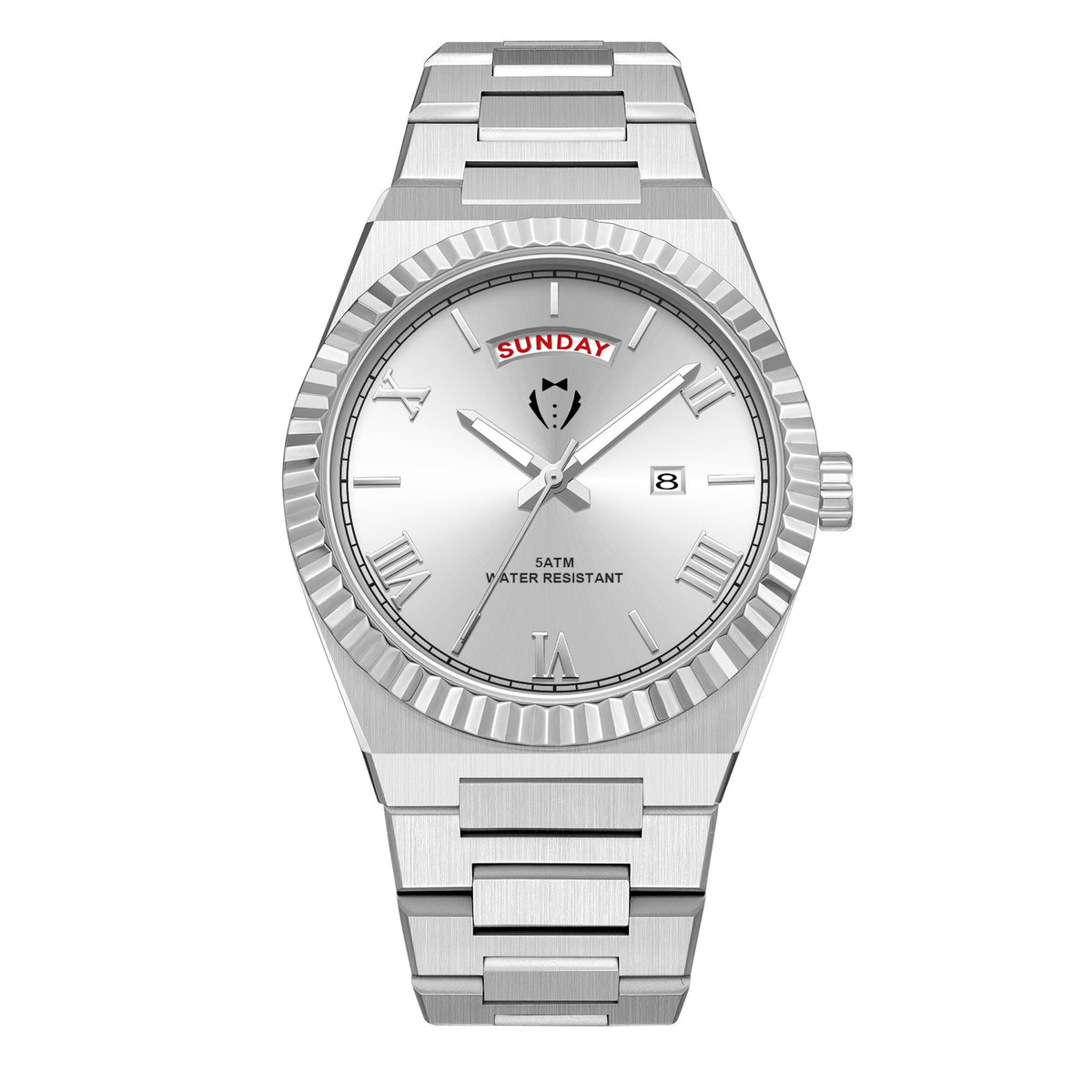 Black Tie Men's Diamond Cut Watch Silver Watches - Tophatter Daily Deals