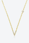 V To Z Zircon 925 Sterling Silver Necklace V Gold One Size Necklaces - Tophatter Daily Deals