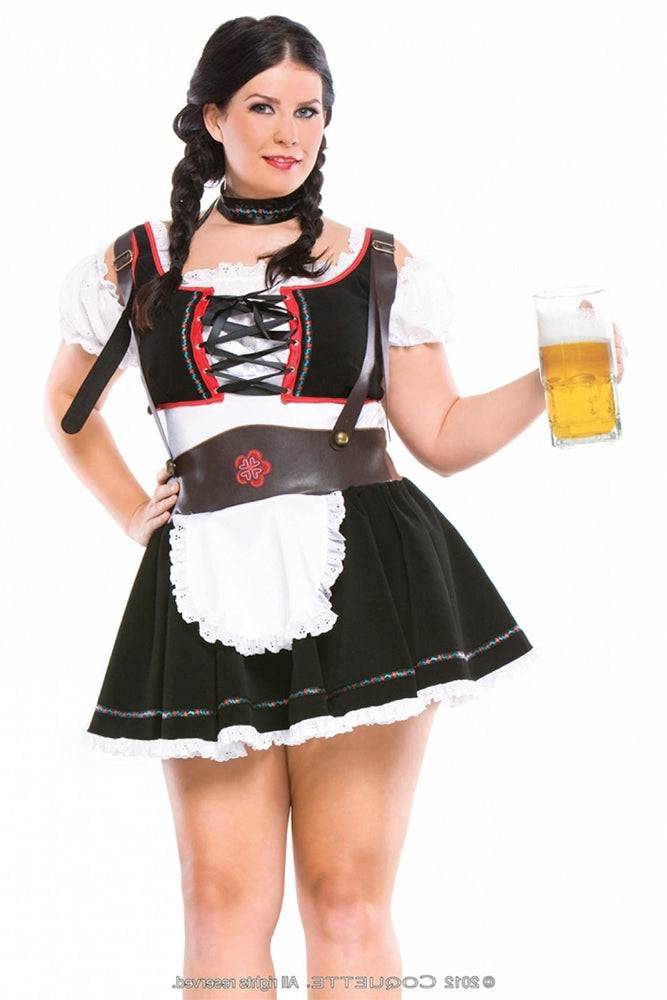 Coquette - M6113 - Beer Maiden Costume - Black/White Black Lingerie - Tophatter Daily Deals