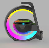 A Bluetooth Speaker Six-in-one Wireless Charger Large G Ambience Light Alarm Clock Microphone Audio Black Not With Microphone 0 - Tophatter Daily Deals