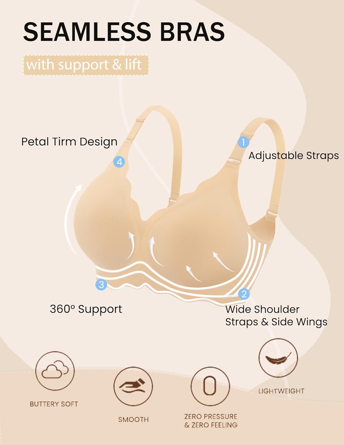 Wireless Full Coverage Push Up Bar Lingerie Sets-Bras - Tophatter Daily Deals