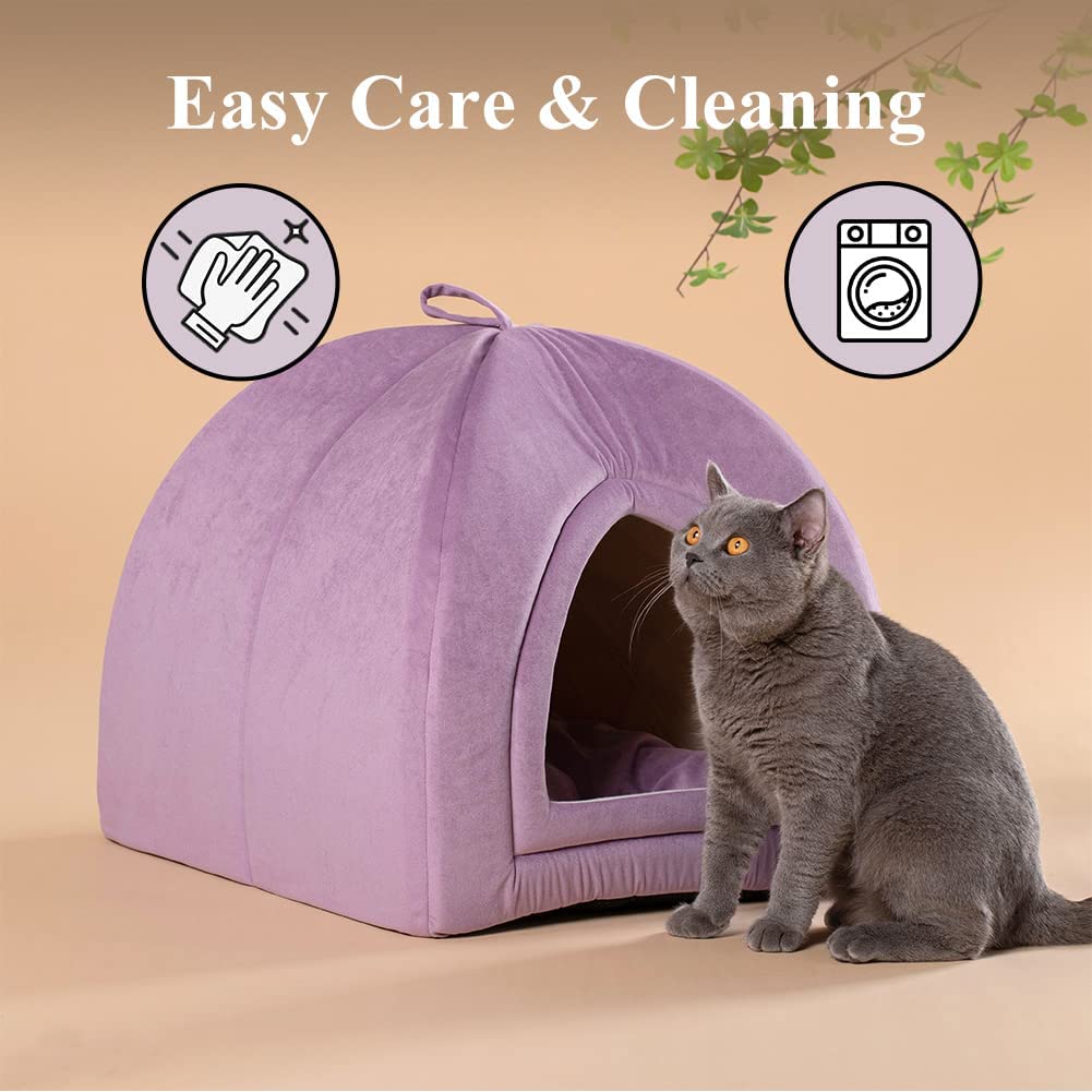 Kasentex Cat Bed, Lovely Tent with Removable Washable Pillow Cushion Pet Beds - Tophatter Daily Deals