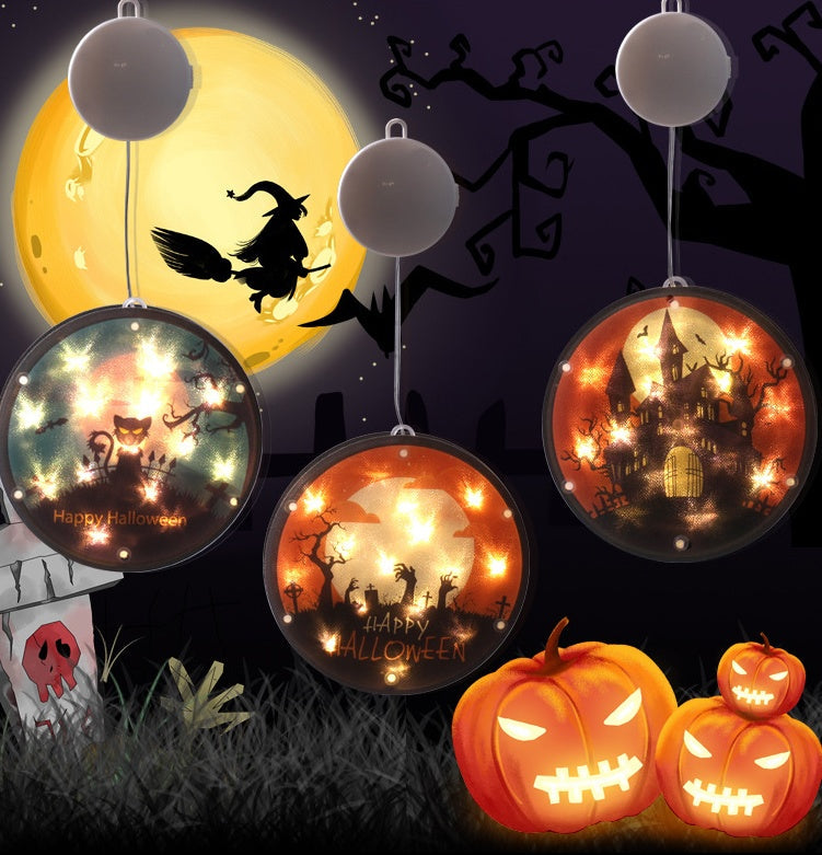Halloween LED Lantern 160mm PVC Decor, IP44 Spooky Glow 3D Changing Face Moving Picture Frame - Tophatter Daily Deals