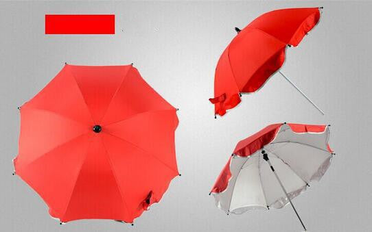 360 Degrees Pram Umbrellas Cart Accessories Adjustable Stroller Umbrella Red 0 - Tophatter Daily Deals