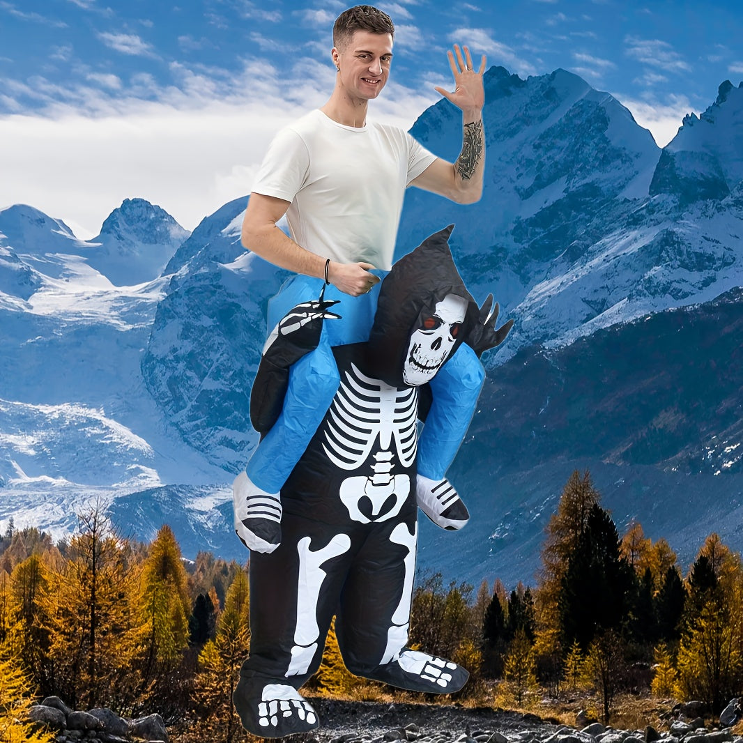 Inflatable Skeleton Costume for Adults Halloween - Tophatter Daily Deals