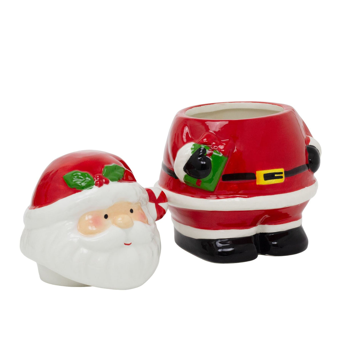 Santa Claus Christmas Storage Jar | Ceramic Cookie Jar Biscuit Barrel with Lid Jar - Tophatter Daily Deals