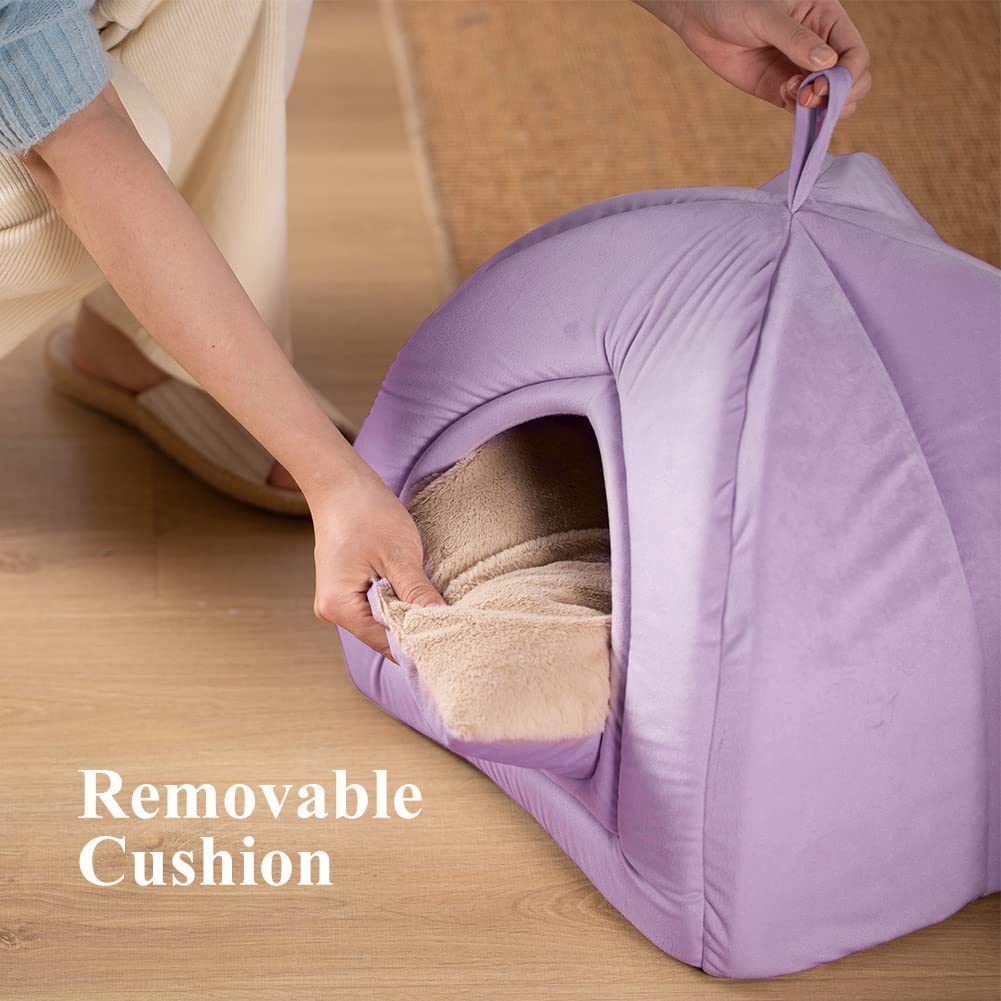 Kasentex Cat Bed, Lovely Tent with Removable Washable Pillow Cushion Pet Beds - Tophatter Daily Deals