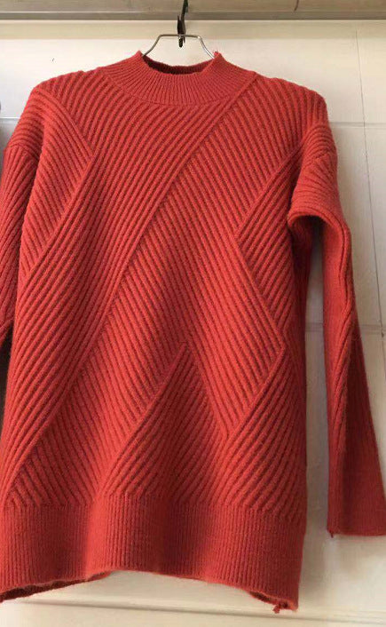 Soft Women’s Sweater - Loose Half High Collar, Ribbed Knit Red One size 3D Changing Face Moving Picture Frame - Tophatter Daily Deals