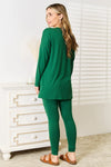 Zenana Lazy Days Full Size Long Sleeve Top and Leggings Set Loungewear Sets - Tophatter Daily Deals