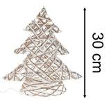 Illuminated Jute Christmas Tree with Glitter | Warm White LED Tree Light - 30cm LED Light - Tophatter Daily Deals