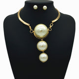 Big Pearl Pendant Necklace Exaggerated Jewelry Gold 0 - Tophatter Daily Deals