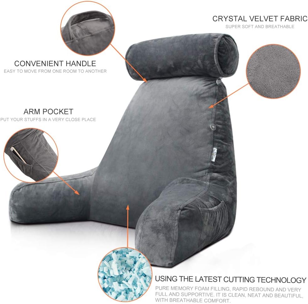 Reading Bed Pillow With Arms Support Cushion Fall 2025 - Tophatter Daily Deals