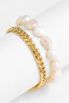 Two-Tone Double-Layered Bracelet Bracelets - Tophatter Daily Deals