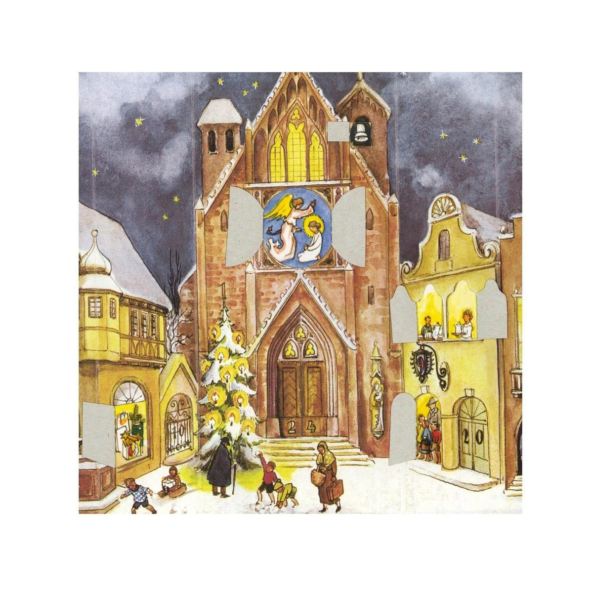 Cathedral Place | 3D Freestanding Traditional Christmas Paper Advent Calendar Advent Calendar - Tophatter Daily Deals