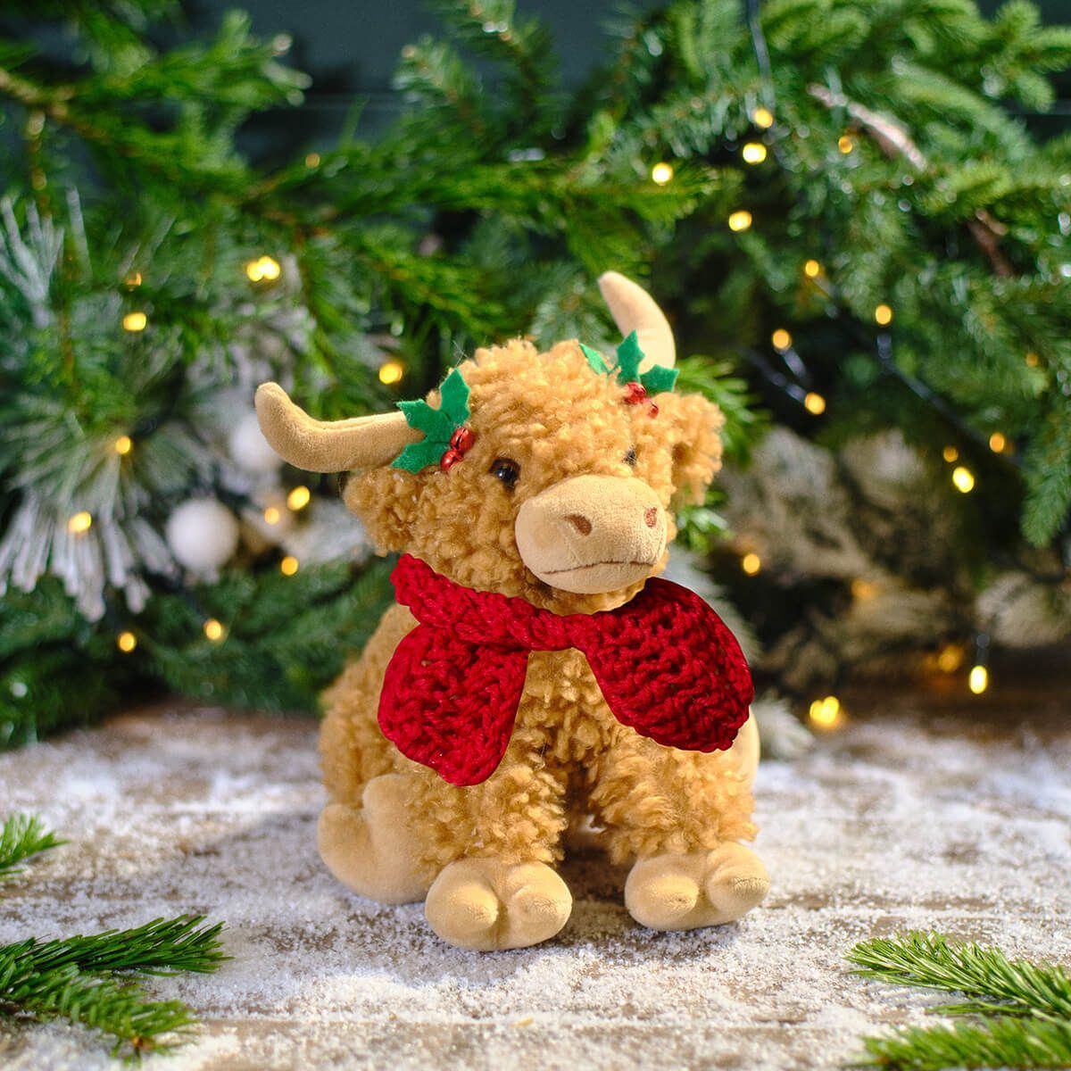 Bonnie the Highland Cow Doorstop | Christmas Fabric Animal Door Stop - 22cm Doorstop - Tophatter Daily Deals