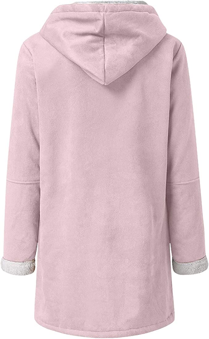 Warm Womens Winter Jacket - Hooded Mid-Thigh, Suede - Tophatter Daily Deals