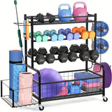 Double-Layer Iron Storage Rack for Sports Equipment Kitchen Utensil Holders & Racks - Tophatter Daily Deals