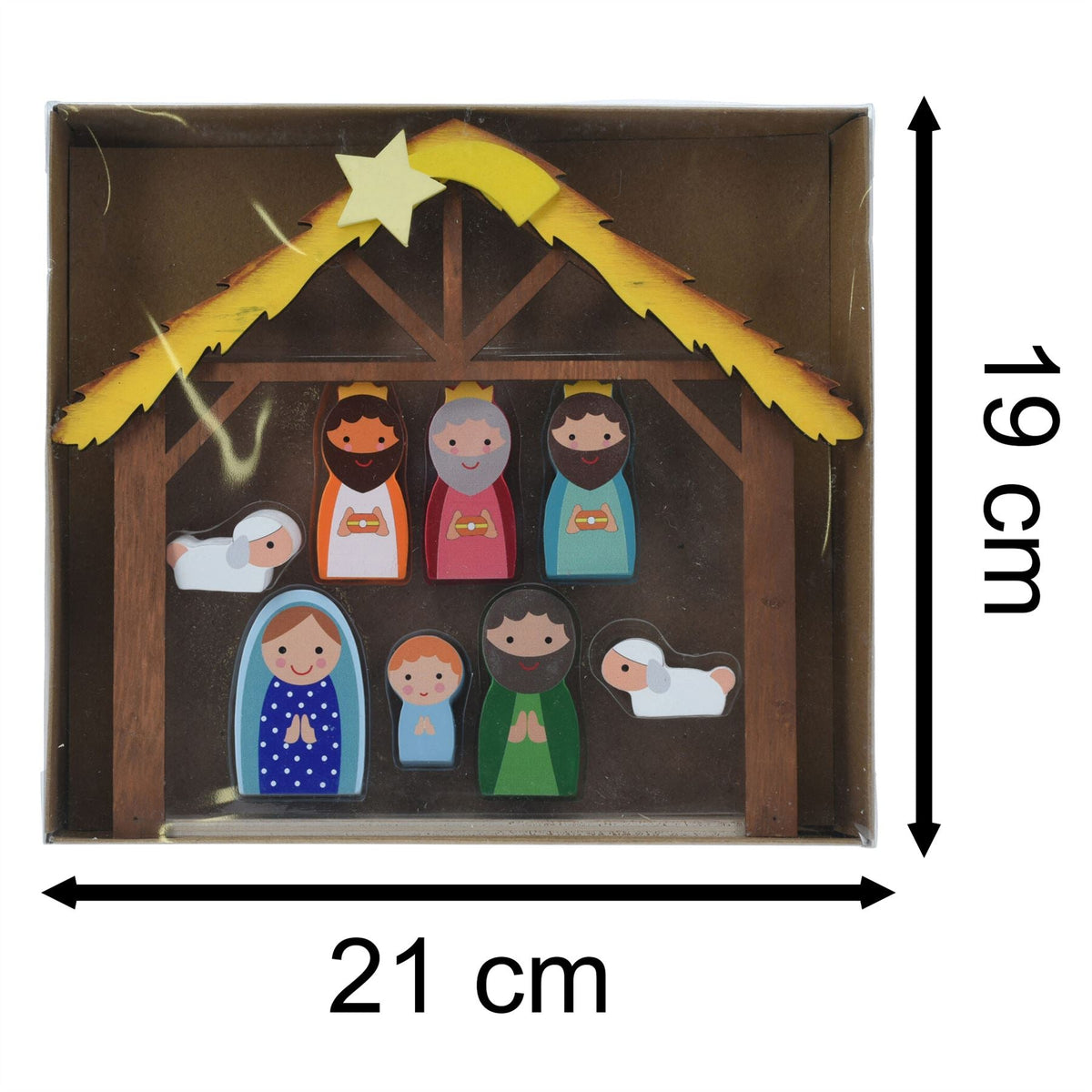 Wooden Nativity Scene with Mini Figures & Stable | Christmas Nativity Set Nativity Set - Tophatter Daily Deals