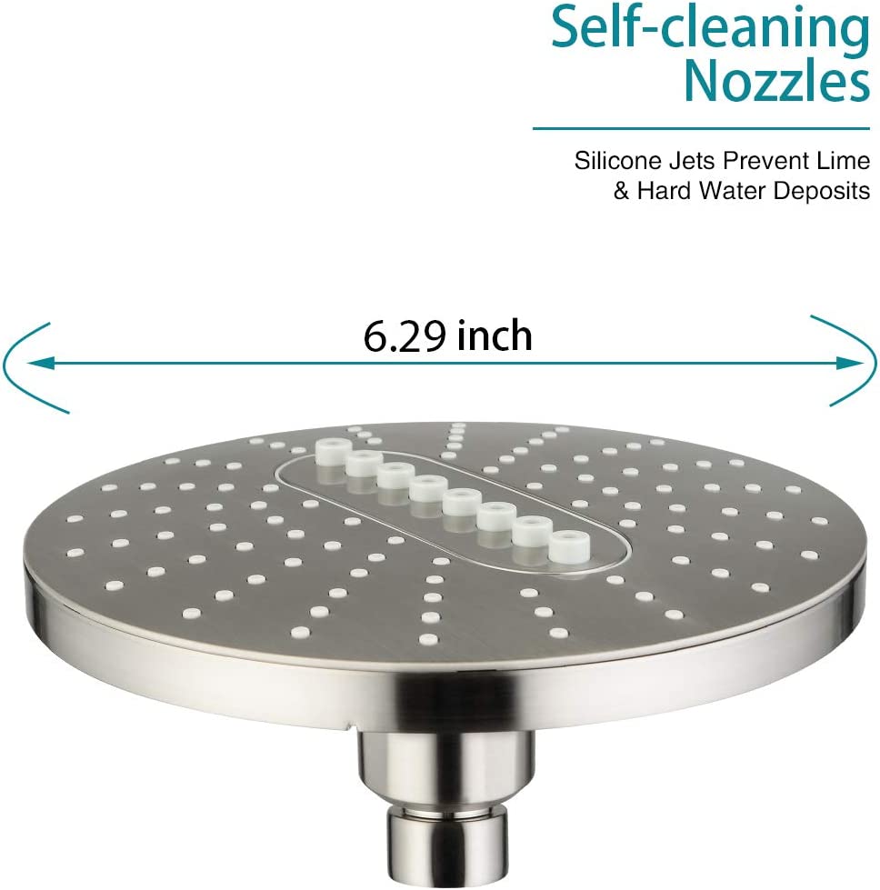 Bright Showers 6.3" 2-Spray Rainfall Shower Head with Adjustable Angles Home Improvement - Tophatter Daily Deals