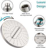 Bright Showers 6.3" 2-Spray Rainfall Shower Head with Adjustable Angles Home Improvement - Tophatter Daily Deals