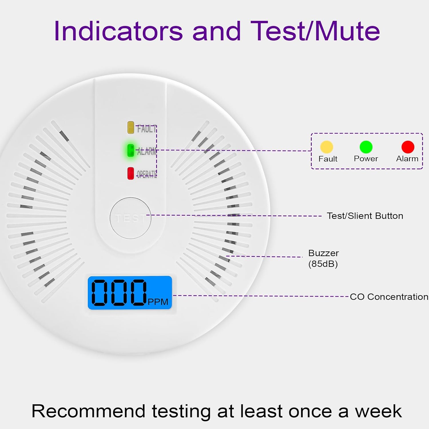 Portable Carbon Monoxide Detector – Battery-Operated CO Alarm Home Improvement - Tophatter Daily Deals