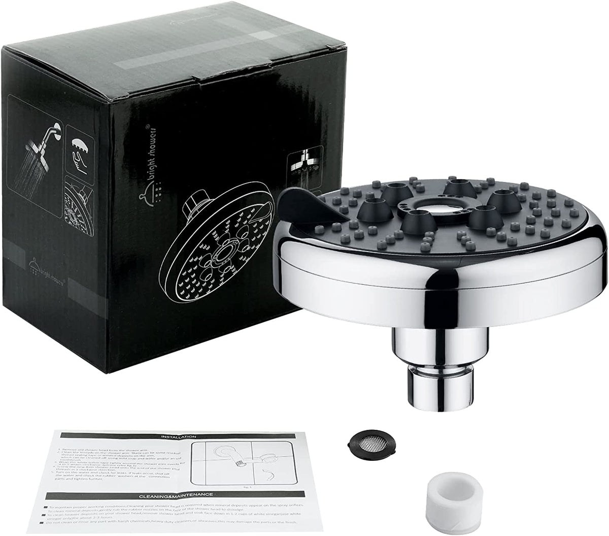 3 Spray Fixed Rainfall Shower Head with Adjustable Metal Swivel Ball Joint Home Improvement - Tophatter Daily Deals
