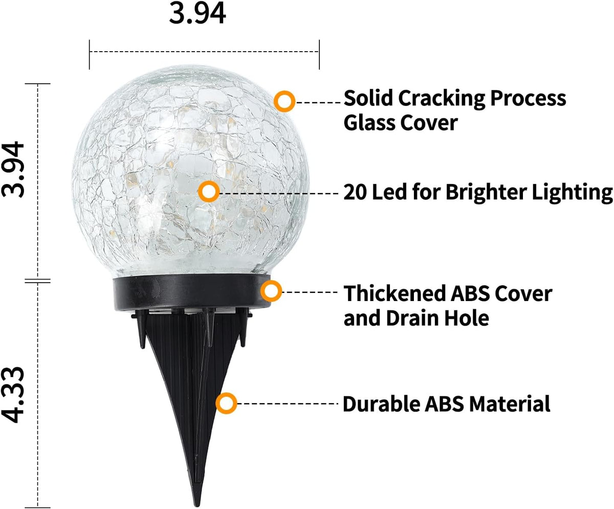 6 Pack Solar Globe Lights Outdoor Waterproof Solar Outdoor Lights - Tophatter Daily Deals