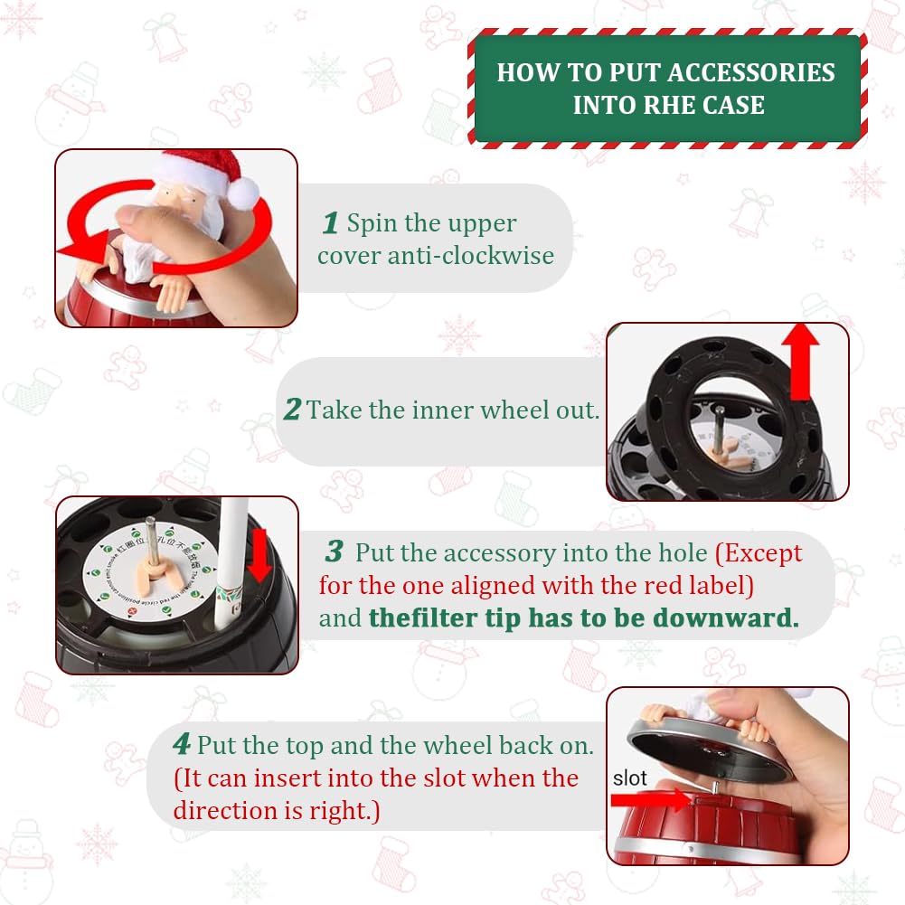 Funny & Quirky Santa Cigarette Dispenser, Prank Pop-Up Cigarette Holder Box, Santa Claus in The Wooden Barrel Cigarette Box Figurines for Christmas Party Home Decor - Tophatter Daily Deals