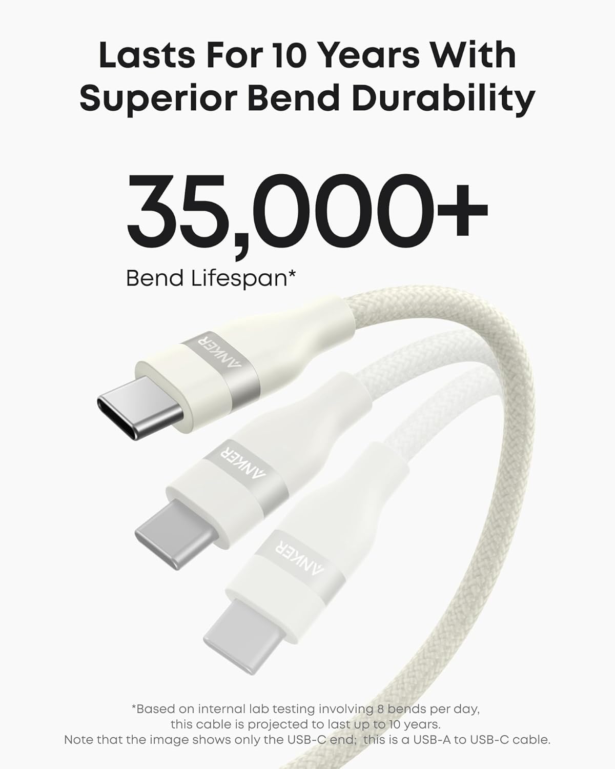 Anker USB-A to USB-C Cable (3 ft / 6 ft, Upcycled-Braided) Batteries & Power Accessories - Tophatter Daily Deals