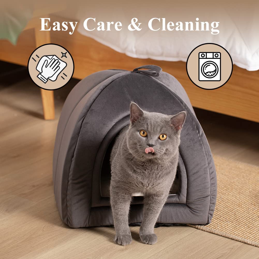 Kasentex Cat Bed, Lovely Tent with Removable Washable Pillow Cushion Pet Beds - Tophatter Daily Deals