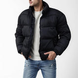 Insulating Men’s Puffer Jacket - Boxy Hip-Length, Winter Black - Tophatter Daily Deals