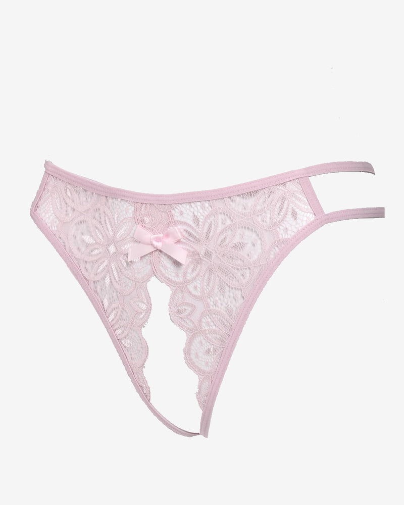 Floral Lace Briefs with Cute Bow Lingeries-panties - Tophatter Daily Deals