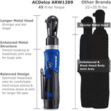 ACDelco ARW1209-K9 G12 Series 12V Lithium-Ion Battery And Charger Cordless 1/4” & 3/8” Ratchet Wrench Combo Tool Kit with Canvas Bag Home Improvement - Tophatter Daily Deals